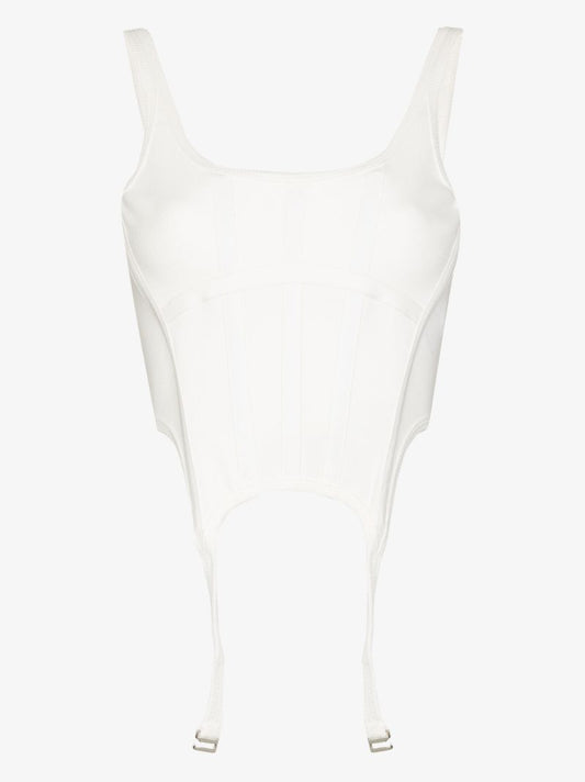 Crest Scoop Neck Corset Top