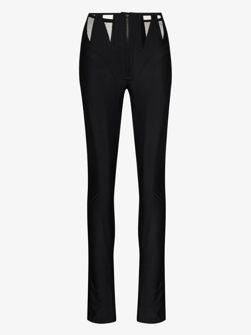 Mesh Insert High Waist Trousers