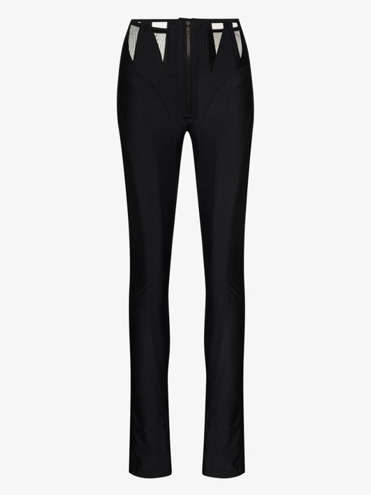 Mesh Insert High Waist Trousers