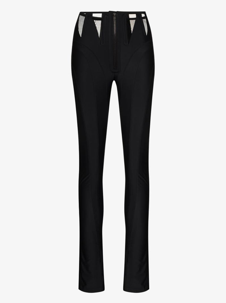 Mesh Insert High Waist Trousers