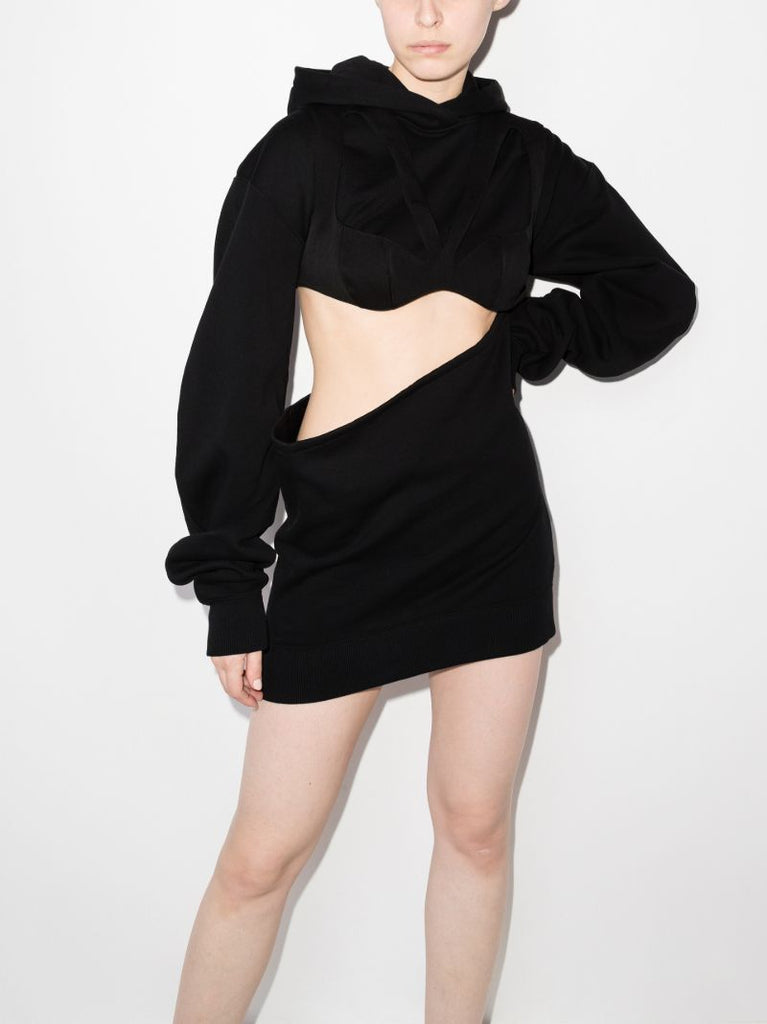 Cutout Hooded Mini Dress