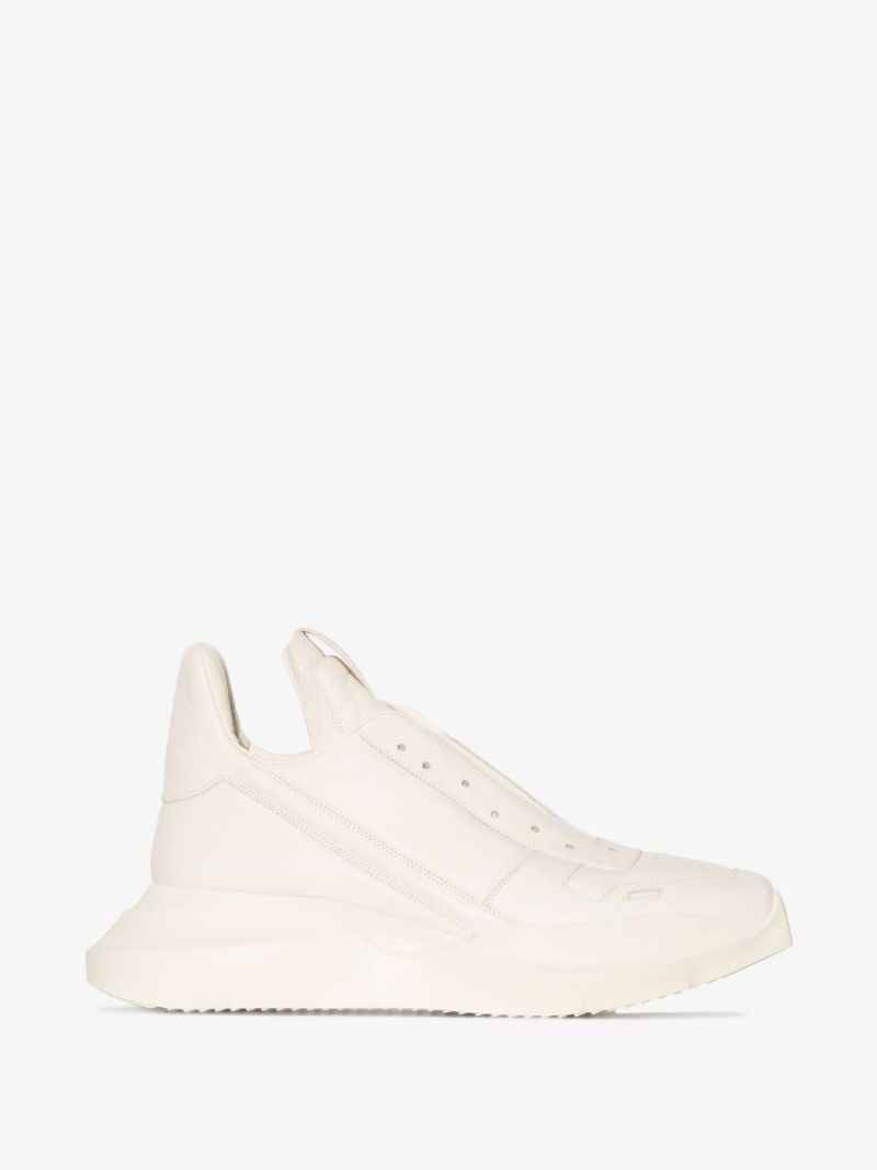 Neutral Geth Runner Leather Sneakers