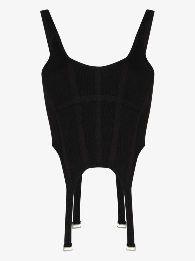 Crest Scoop Neck Corset Top
