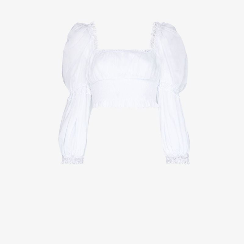 Daphne Puff Sleeve Cotton Crop Top