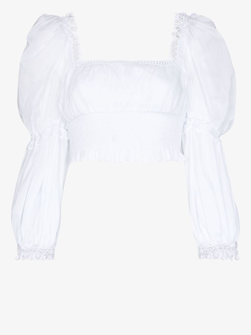 Daphne Puff Sleeve Cotton Crop Top