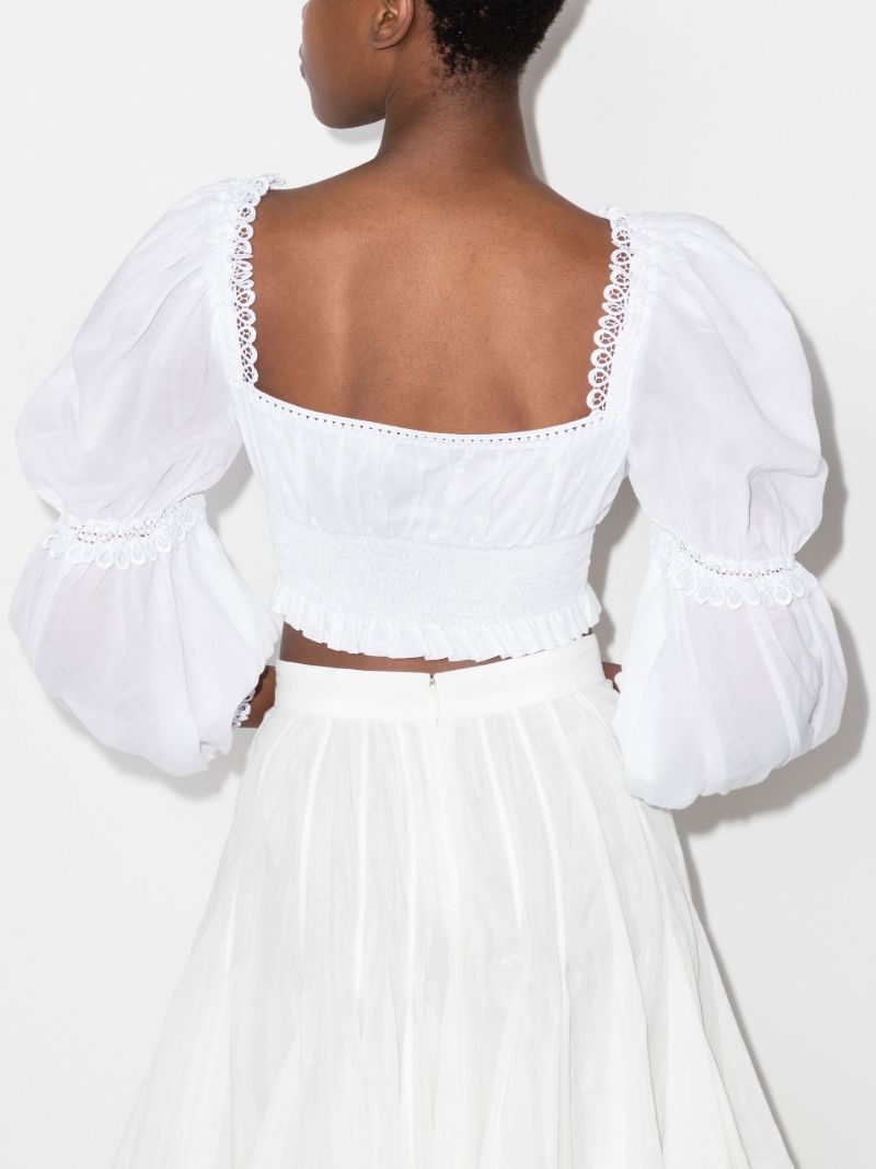 Daphne Puff Sleeve Cotton Crop Top