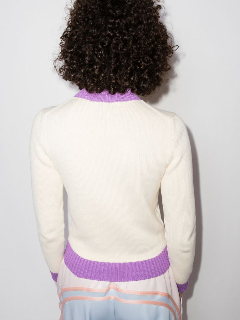 Logo Colour Block Cotton Sweater