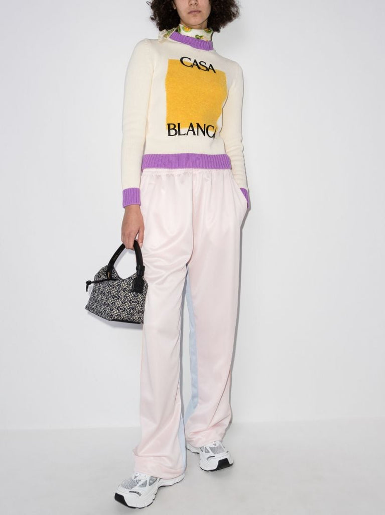 Logo Colour Block Cotton Sweater