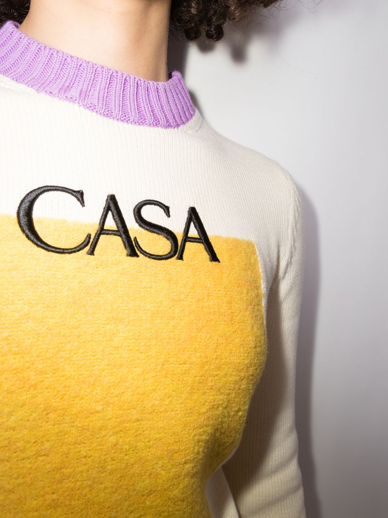Logo Colour Block Cotton Sweater