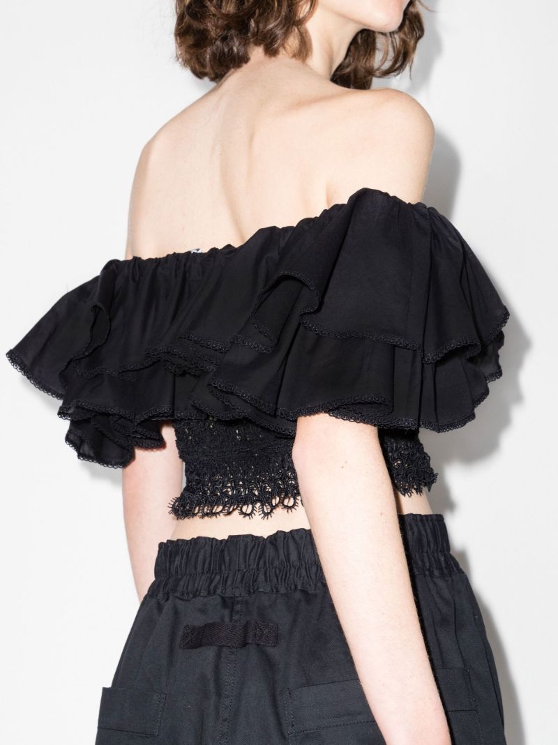 Hanna Off-the-shoulder Ruffled Top
