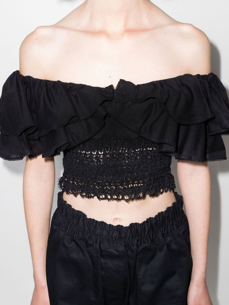 Hanna Off-the-shoulder Ruffled Top
