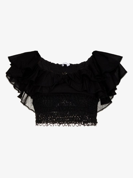 Hanna Off-the-shoulder Ruffled Top