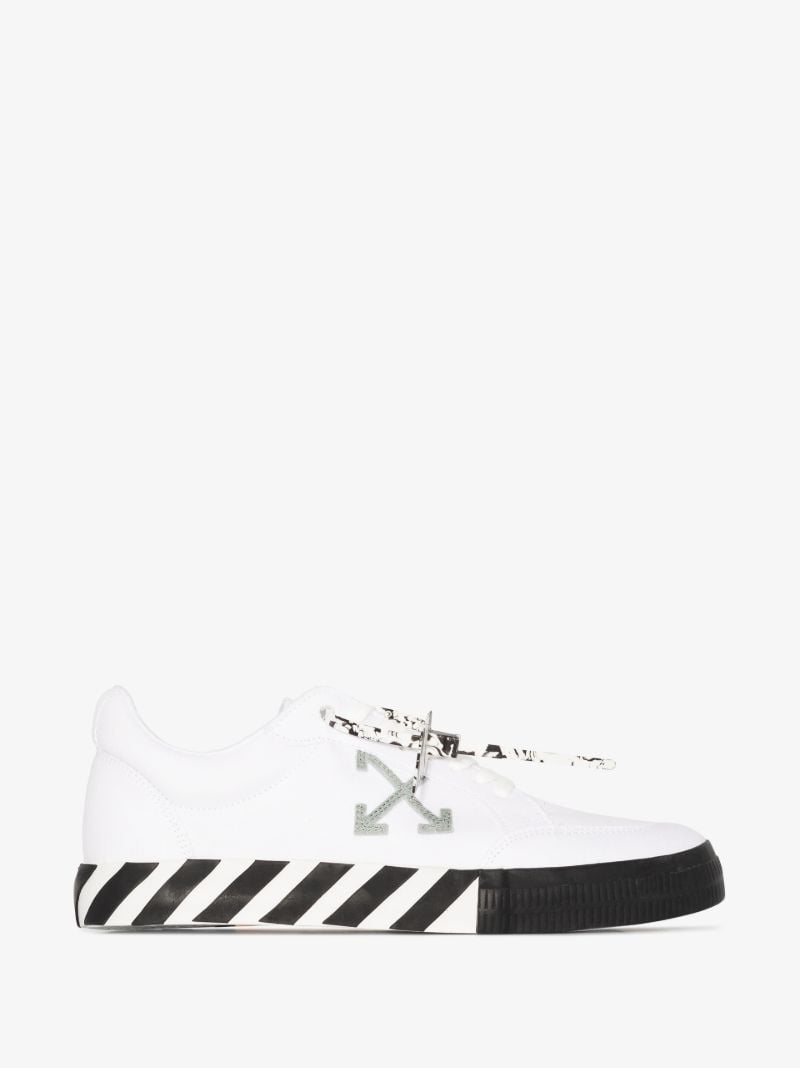 White Vulcanized Low Top Sneakers