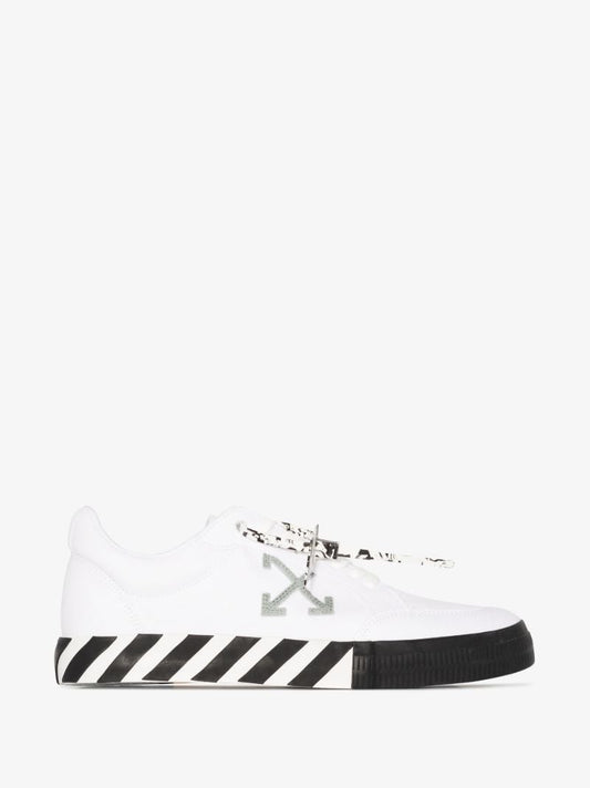 White Vulcanized Low Top Sneakers