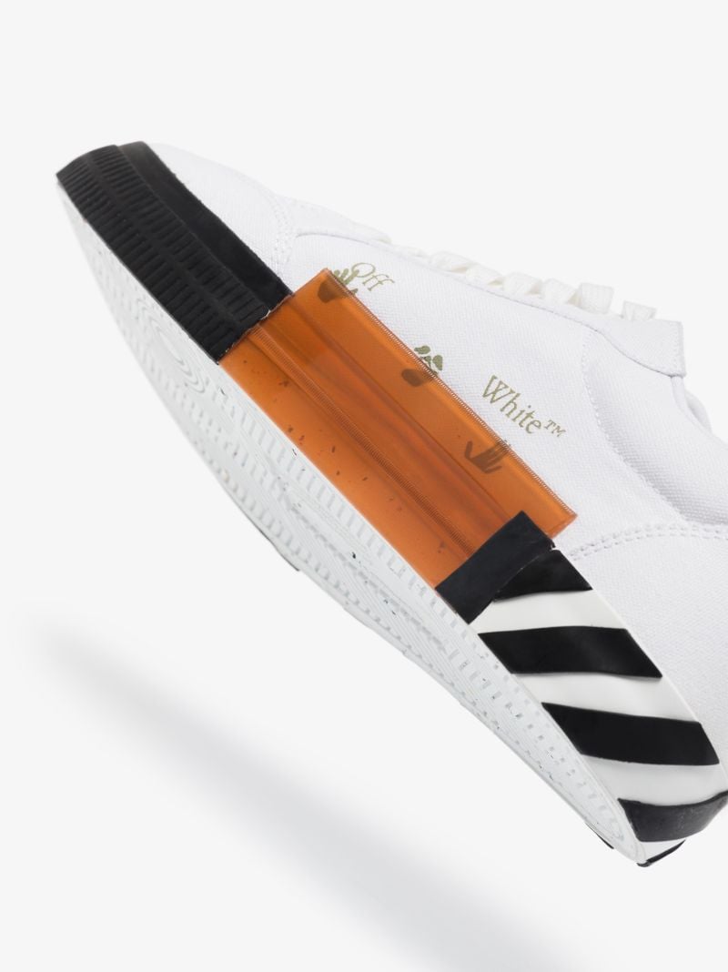 White Vulcanized Low Top Sneakers