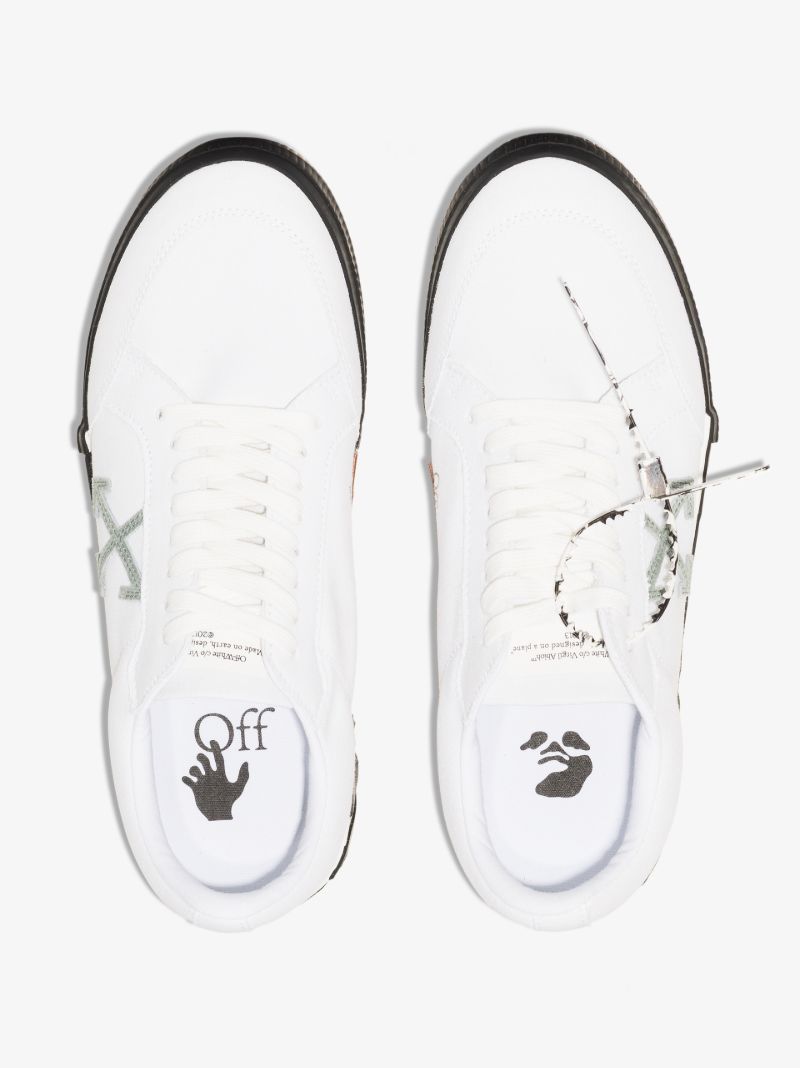 White Vulcanized Low Top Sneakers
