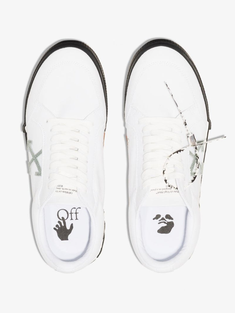 White Vulcanized Low Top Sneakers