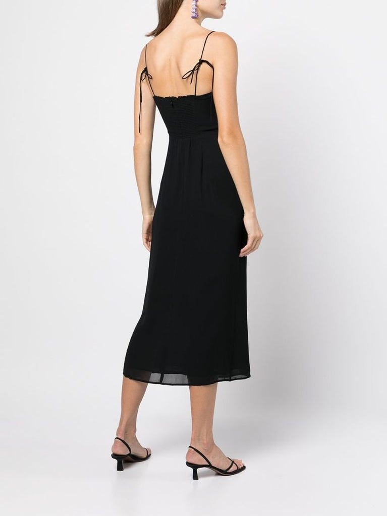 Black Kourtney Side Slit Midi Dress