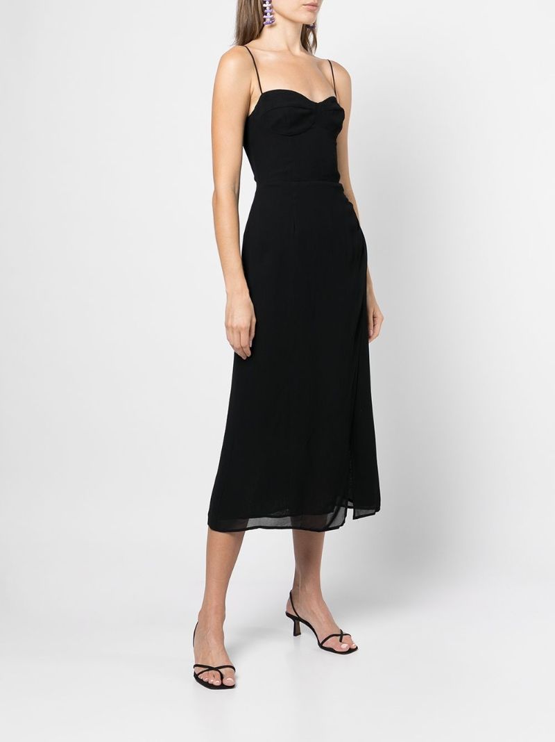 Black Kourtney Side Slit Midi Dress