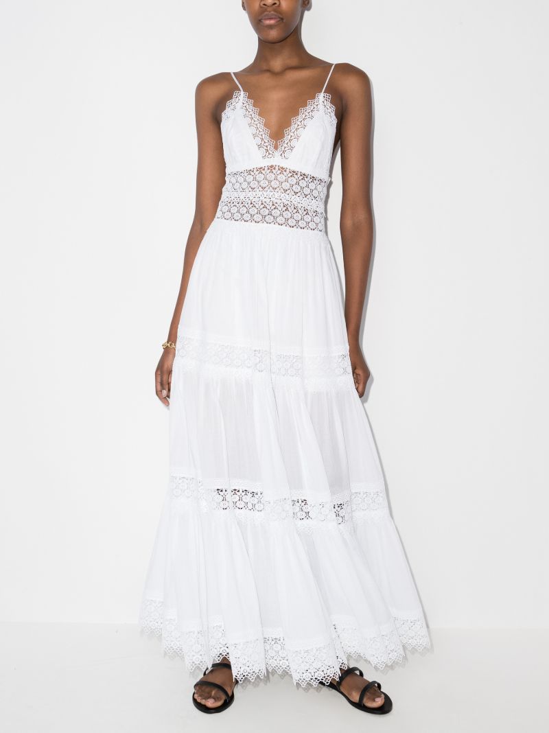 Cindy Guipure Lace Trim Maxi Dress