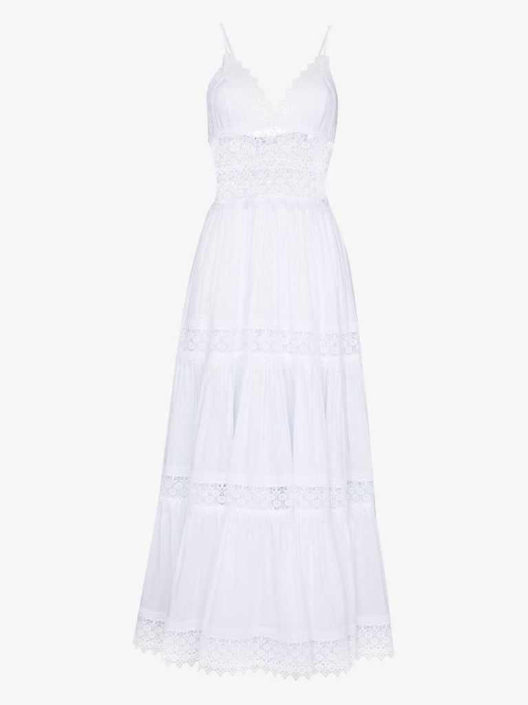 Cindy Guipure Lace Trim Maxi Dress