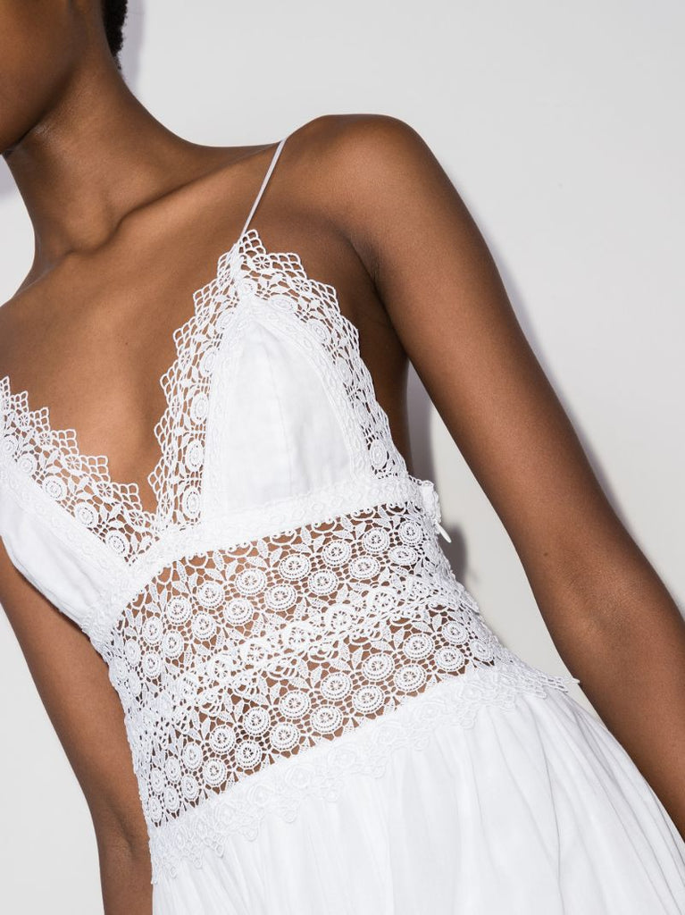 Cindy Guipure Lace Trim Maxi Dress