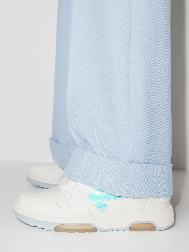 White and Blue Out of Office Leather Sneakers