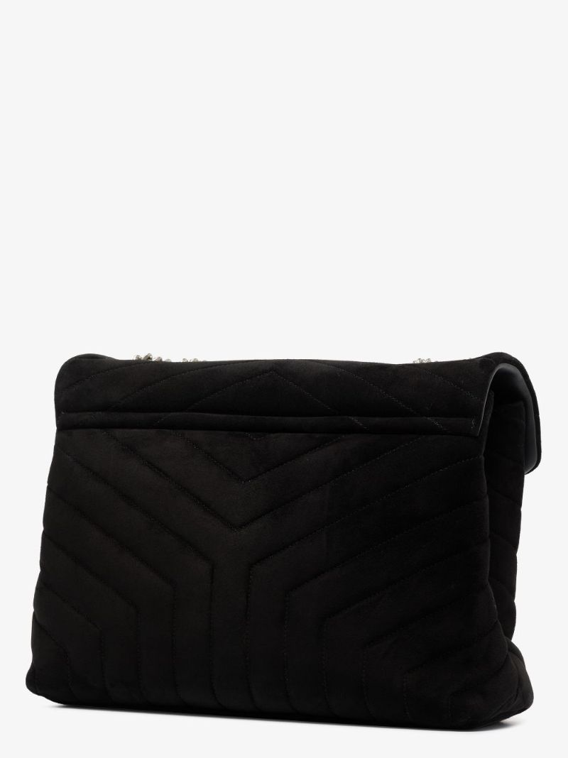 Black Loulou Medium Suede Shoulder Bag