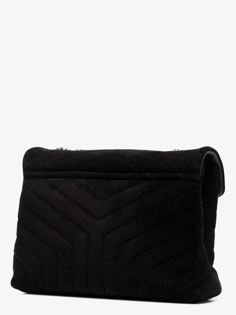 Black Loulou Medium Suede Shoulder Bag