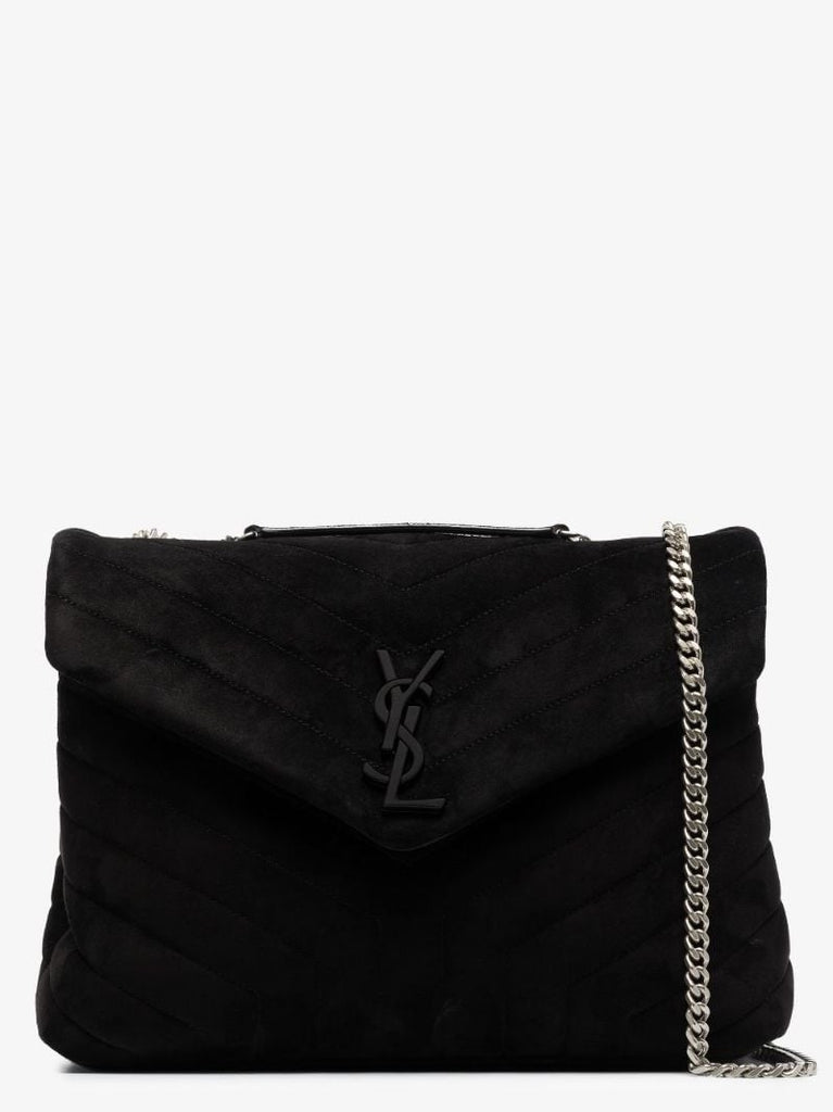 Black Loulou Medium Suede Shoulder Bag