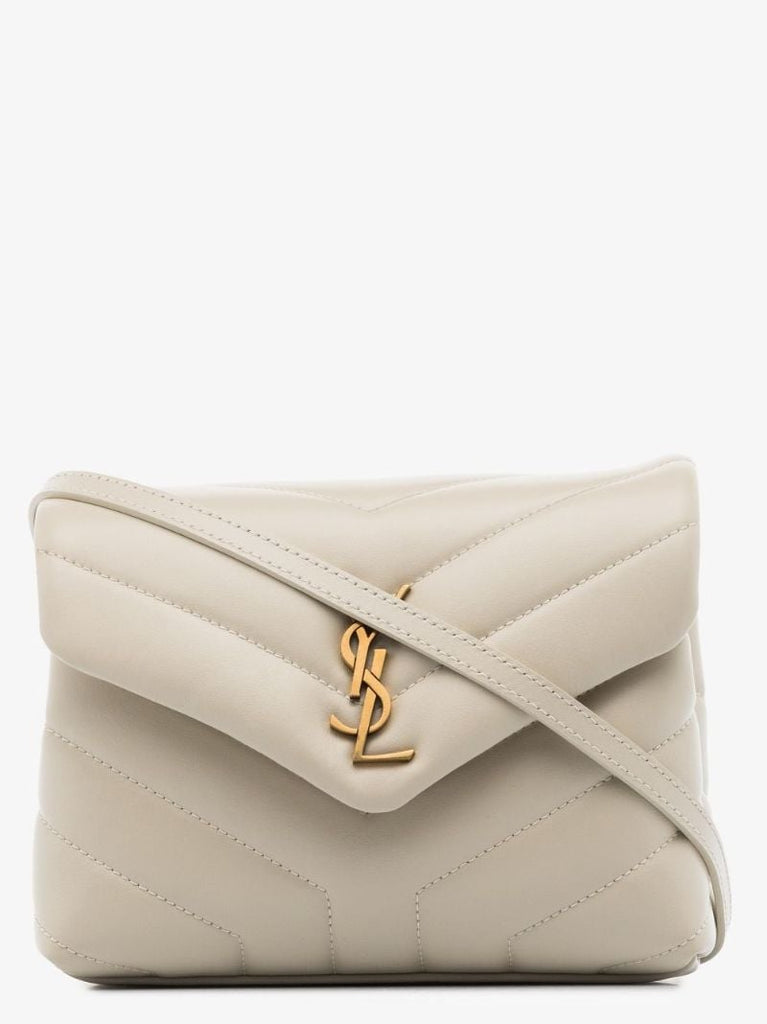Cream Loulou Toy Leather Clutch Bag