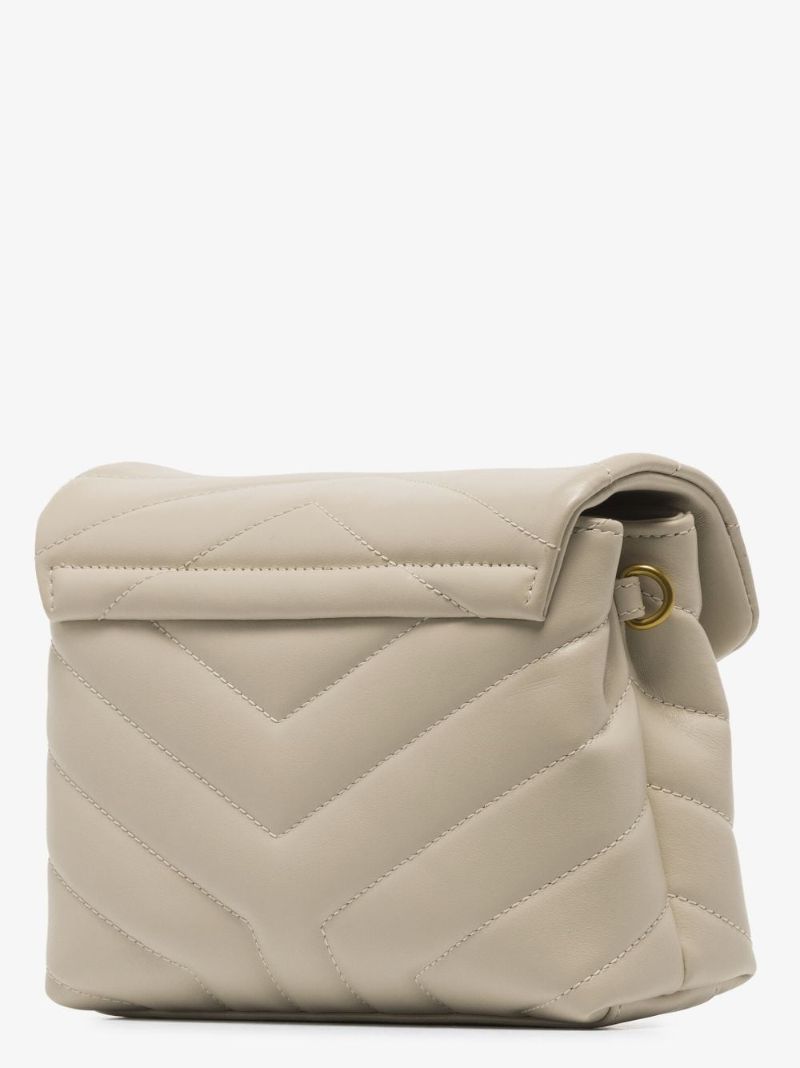 Cream Loulou Toy Leather Clutch Bag
