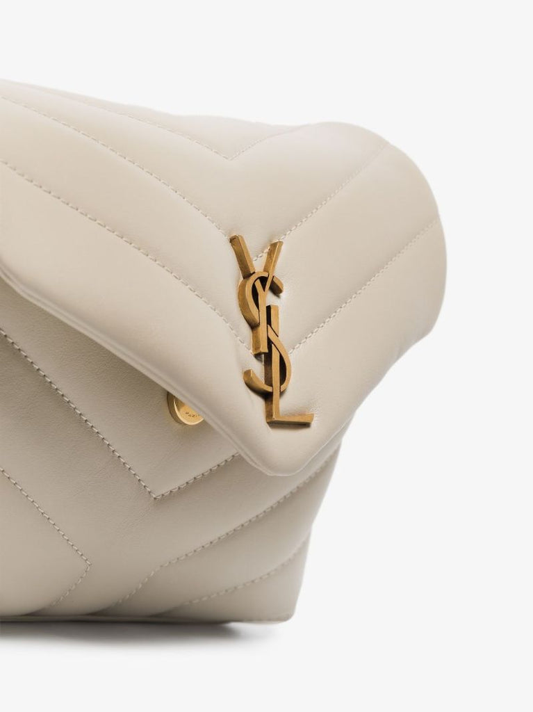 Cream Loulou Toy Leather Clutch Bag
