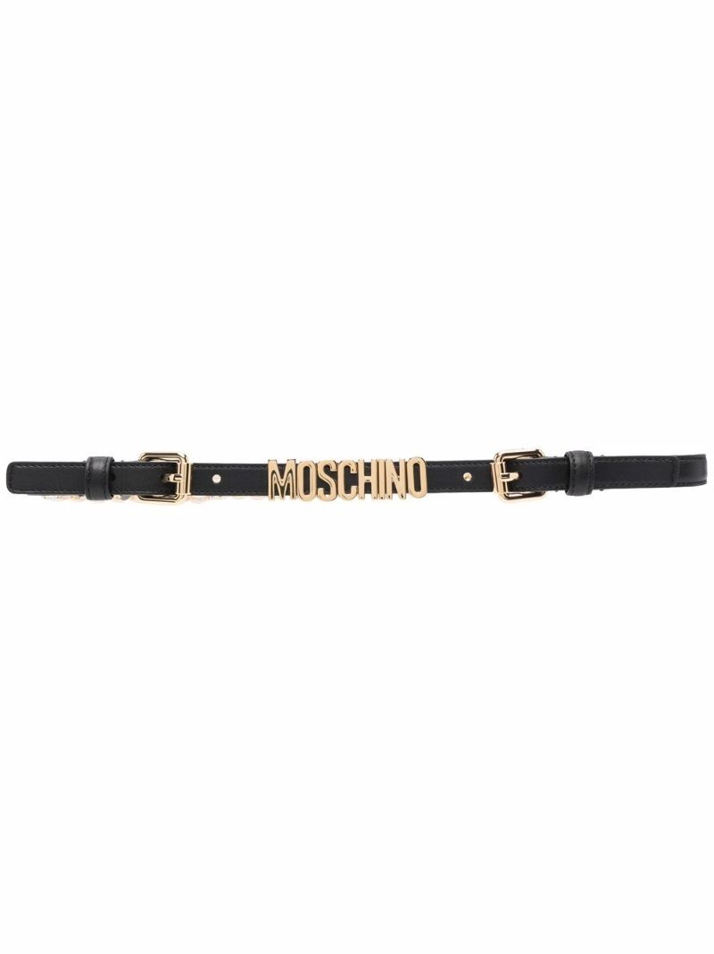 Black Logo-plaque Leather Belt