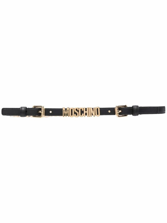 Black Logo-plaque Leather Belt