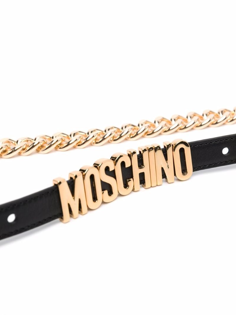 Black Logo-plaque Leather Belt