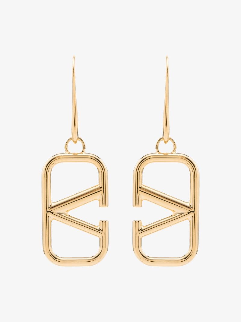 Gold Tone Vlogo Drop Earrings