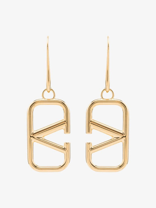 Gold Tone Vlogo Drop Earrings