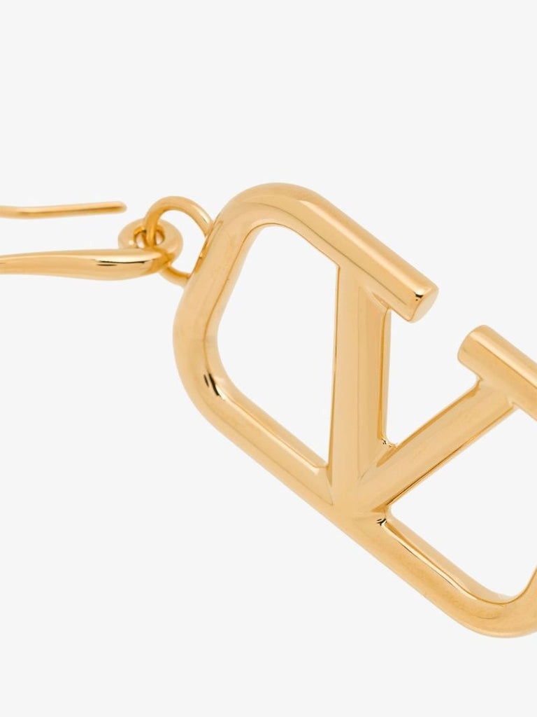 Gold Tone Vlogo Drop Earrings
