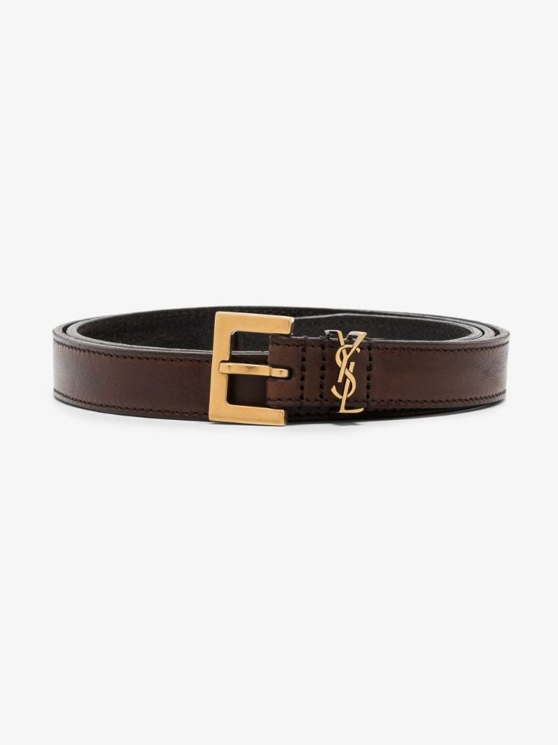 Brown Monogram Leather Belt