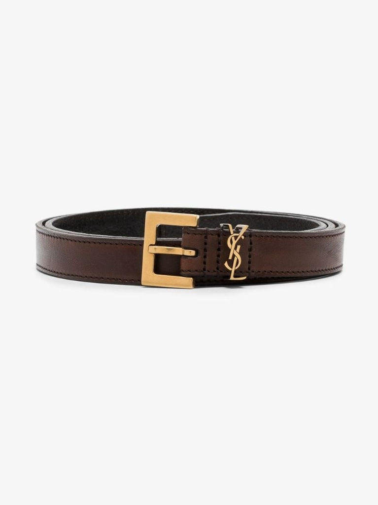 Brown Monogram Leather Belt
