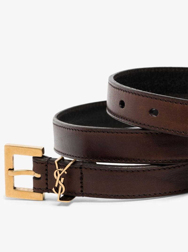 Brown Monogram Leather Belt