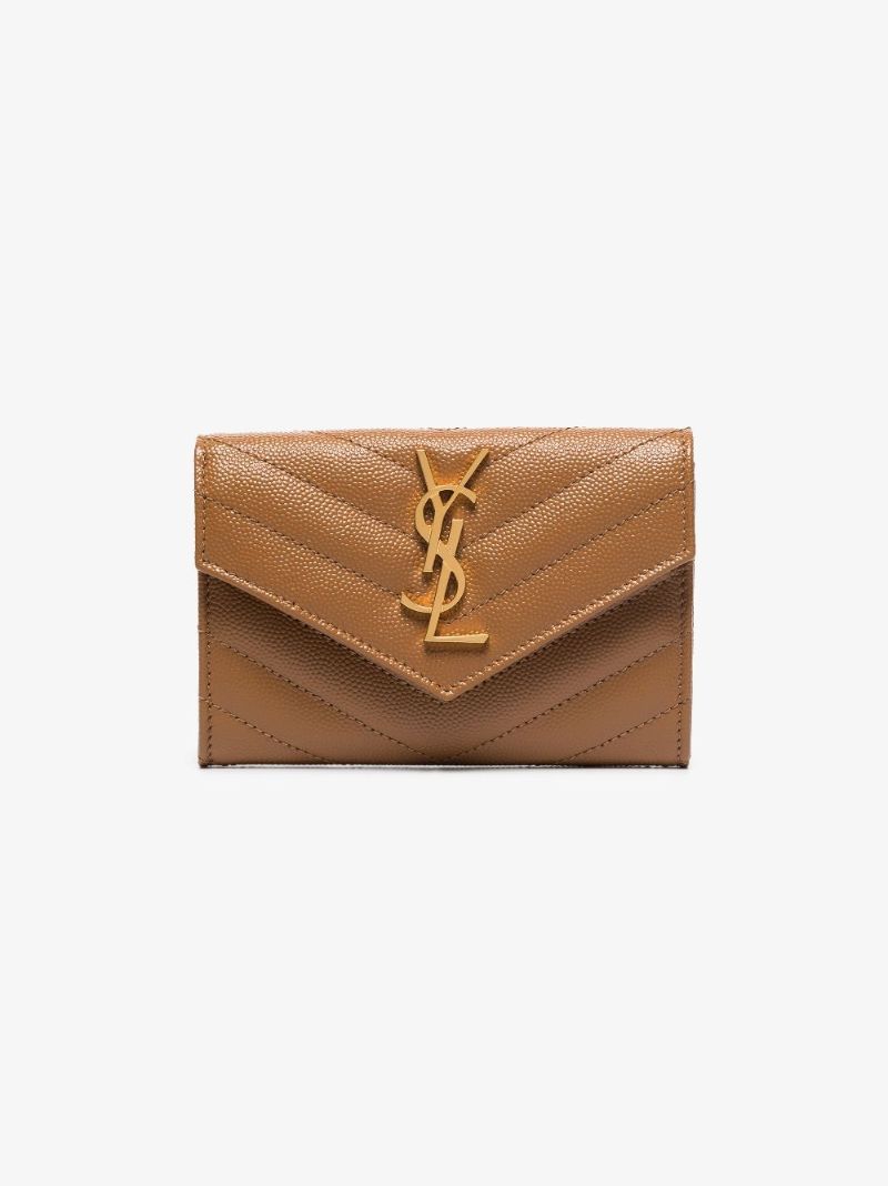 Neutral Monogram Quilted Leather Wallet