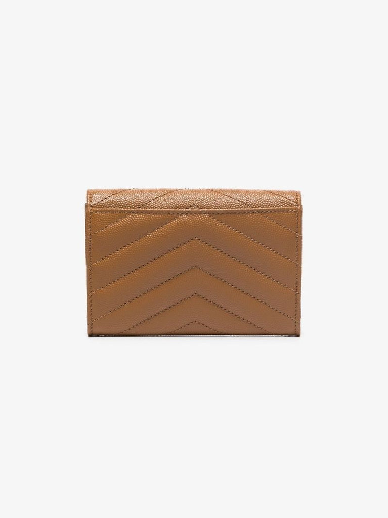 Neutral Monogram Quilted Leather Wallet