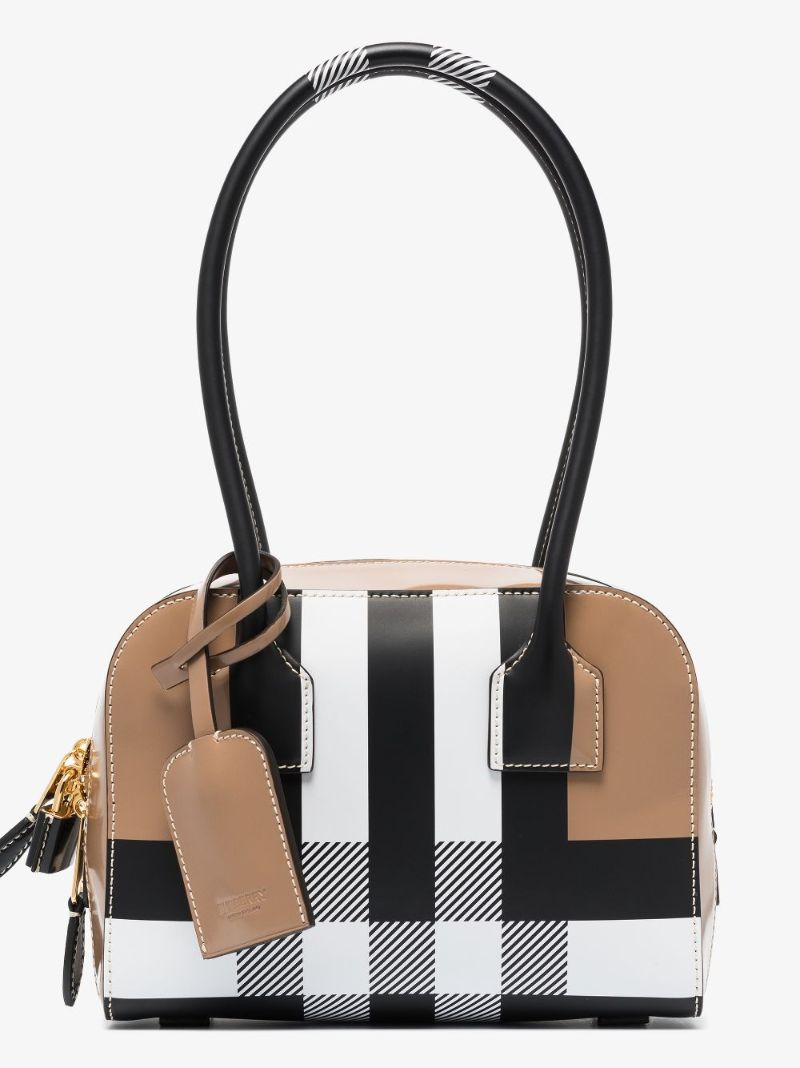 Brown Half Cube Mini Leather Shoulder Bag