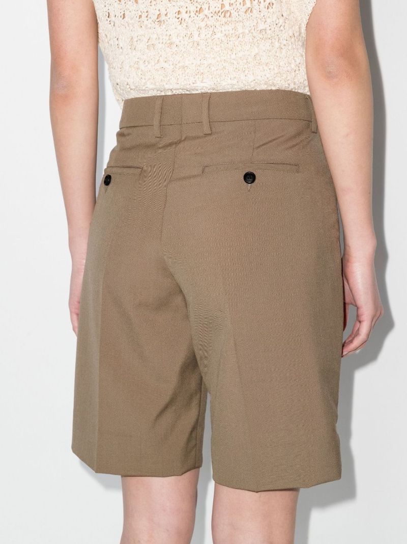High Waist Tailored Wool Shorts