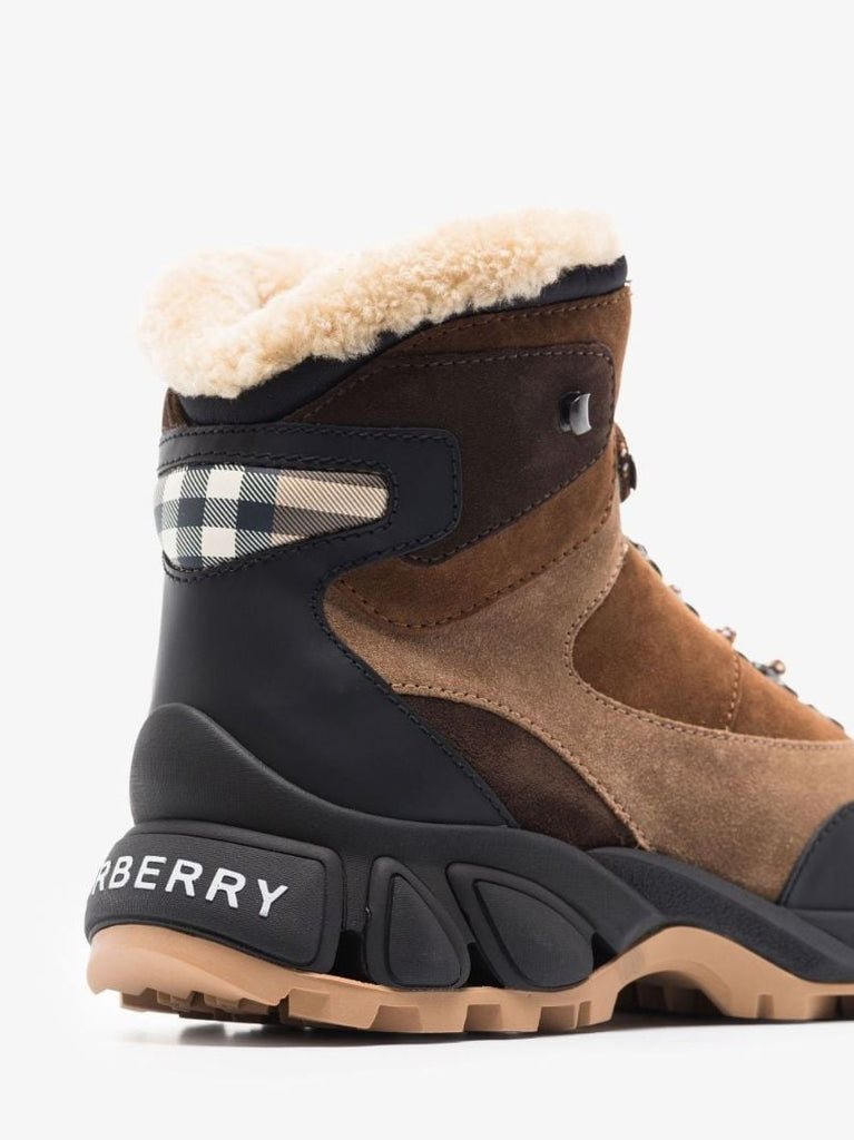 Brown Tor Shearling-lined Suede Boots
