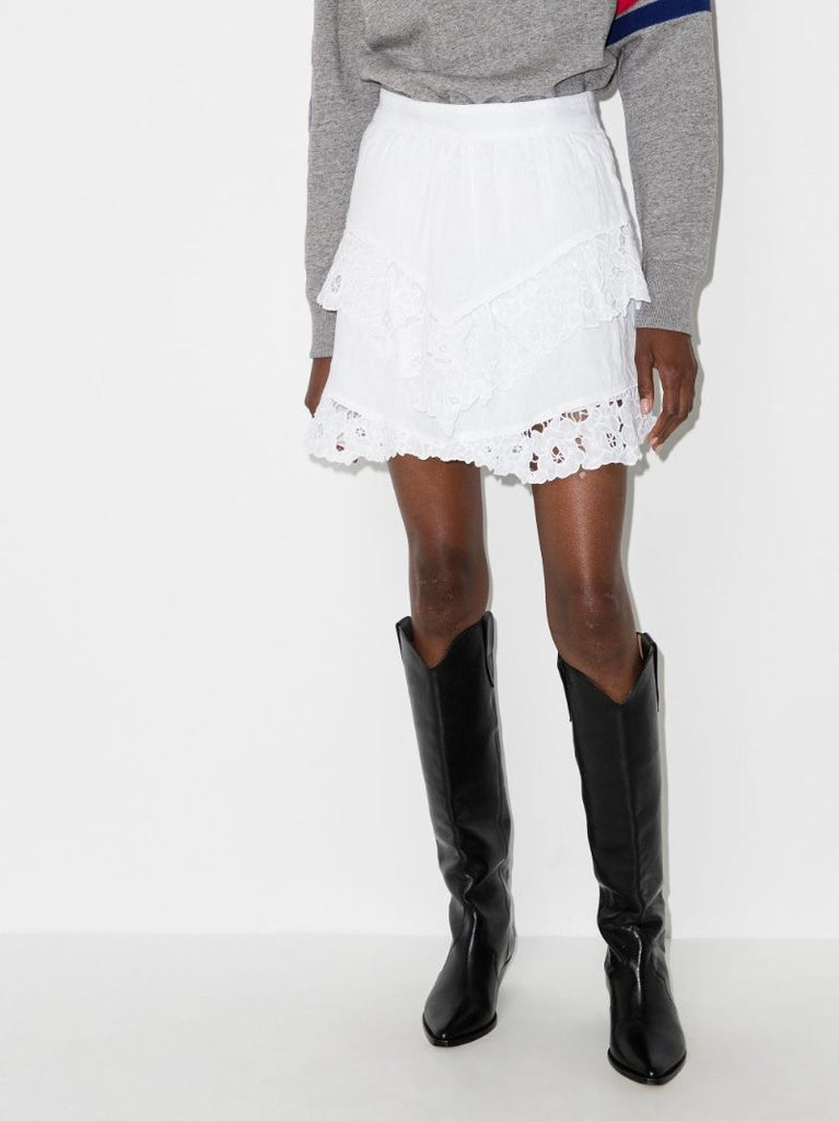 Enali Lace Trim Mini Skirt