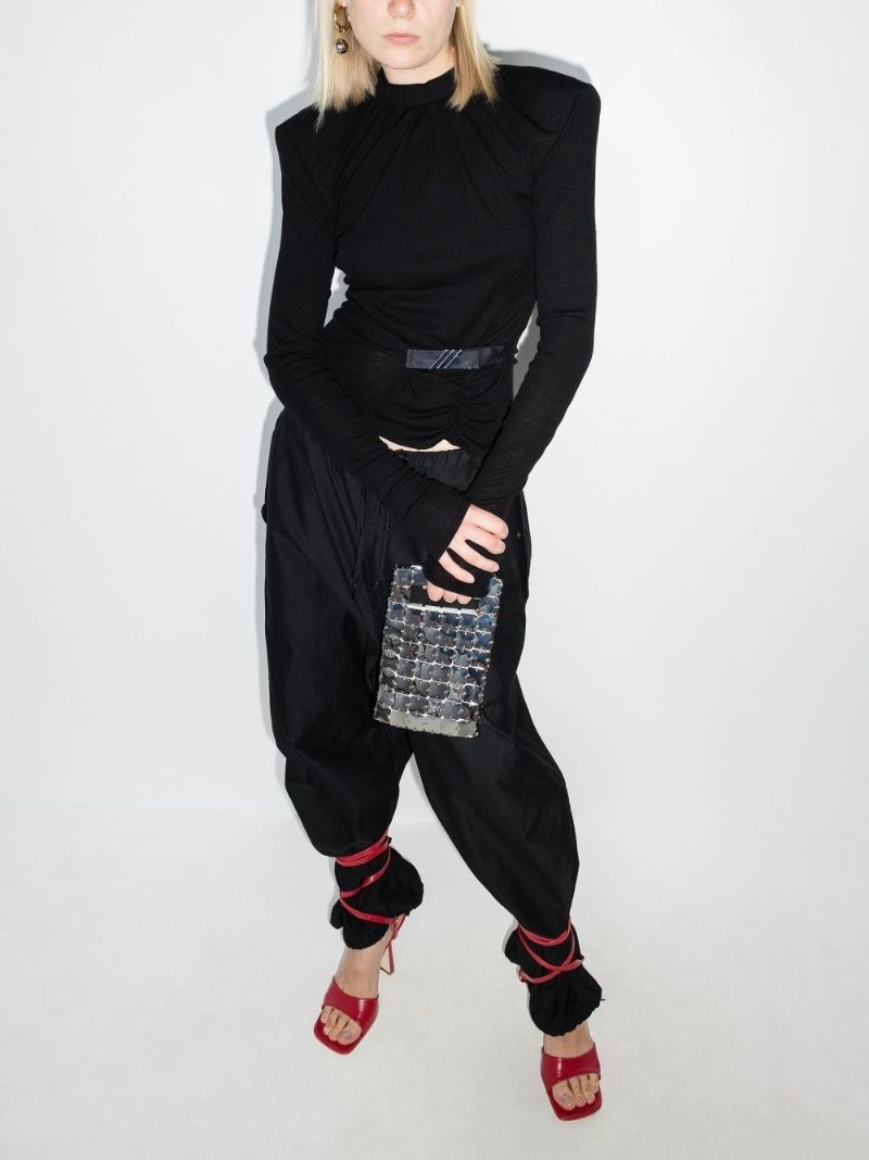 Exaggerated Shoulder Wool Blouse