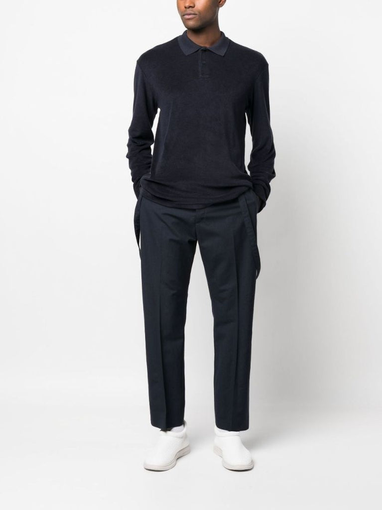 Navy Jarrett Towelling Polo Shirt